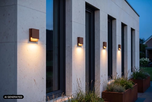 Lucide LOMAR - Wandlamp Binnen/Buiten - LED - 1x6W 2700K - IP54 - Roest bruin - Essential - AI 1